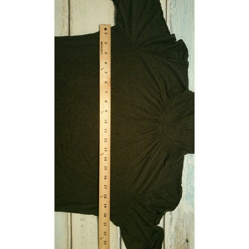 Dark gray grey top shirt 3/4 sleeve - Picture 5 of 8